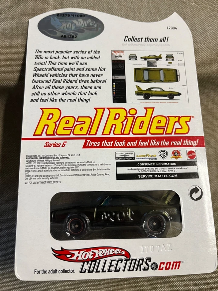 Hot Wheels - RLC - Series 6 - '70 Plymouth "SUPERBIRD" - Real Riders - #1279 - Image 2 of 3