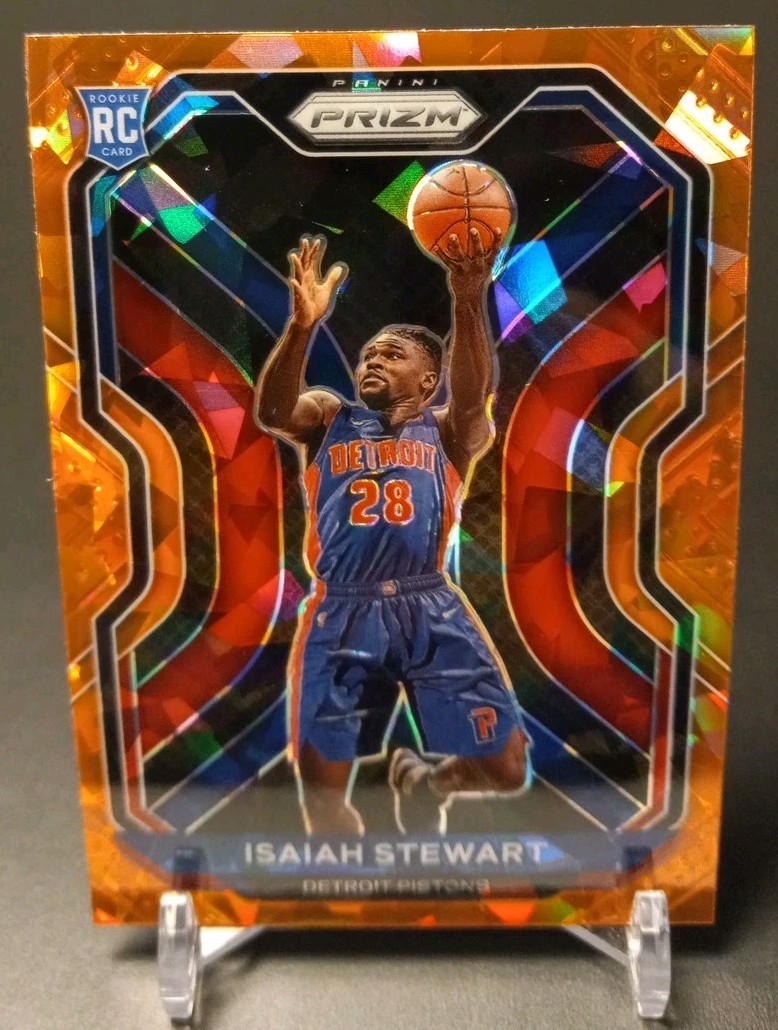 2020-21 Prizm Isaiah Stewart Orange Cracked Ice Prizm Rookie RC #274 Pistons