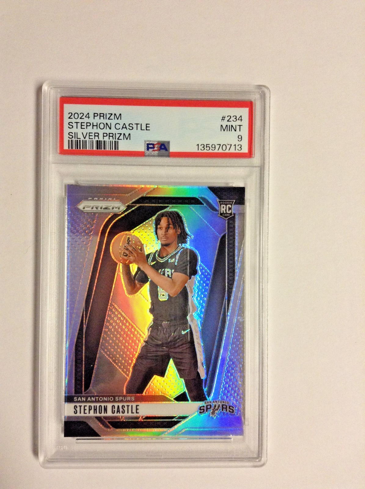 2024-25 Panini Prizm Stephon Castle Silver Prizm ROOKIE  #234 PSA 9  SPURS!!