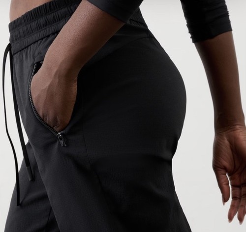 Pantaloni Athleta Trekkie North High Rise Jogger Neri Taglia 12 Nuovi Con Etichetta