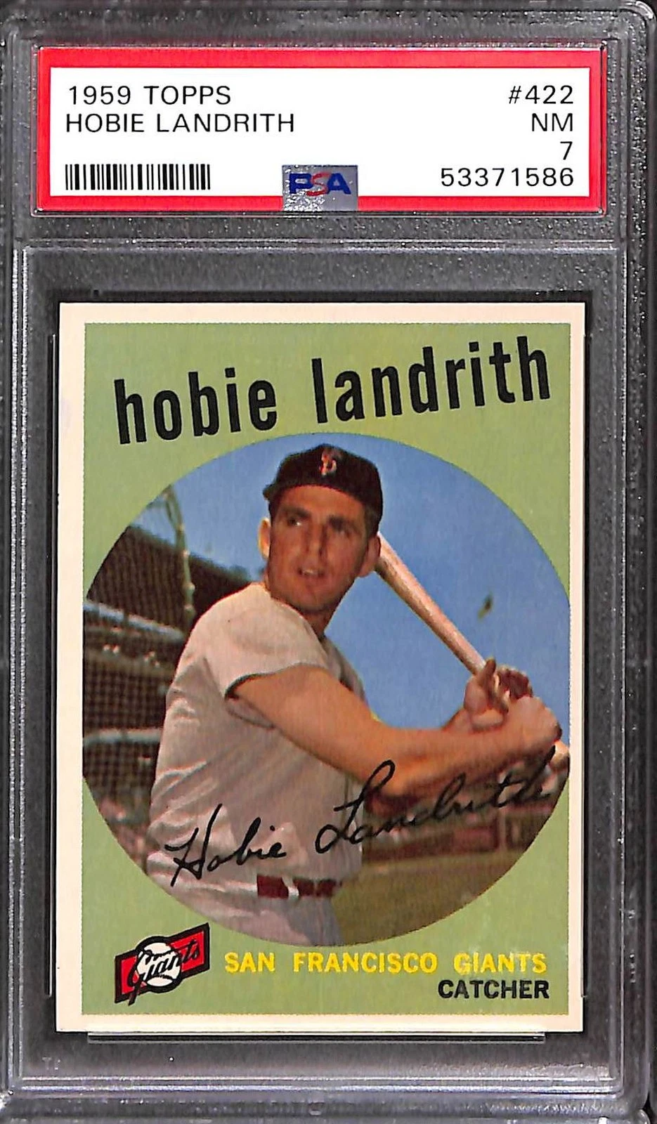 Deal for 1959 Topps #422 HOBIE LANDRITH PSA 7 NM 53371586