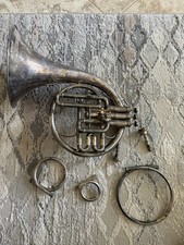 CG Conn Elkhart Nickel silver Double french horn Detachable Curve 1900s Extras