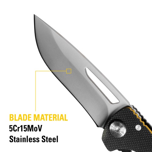 Cat 5-1/2 Inch Drop Point Folding Knife - 980009 - Picture 4 of 7
