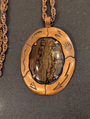 Bell Trading Post Solid Copper Necklace Jasper Southwest Native Navajo S102