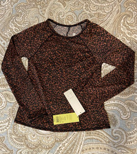 All In Motion Women's Long Sleeve Swim Rash Guard Top Animal Print Small 4-6 New