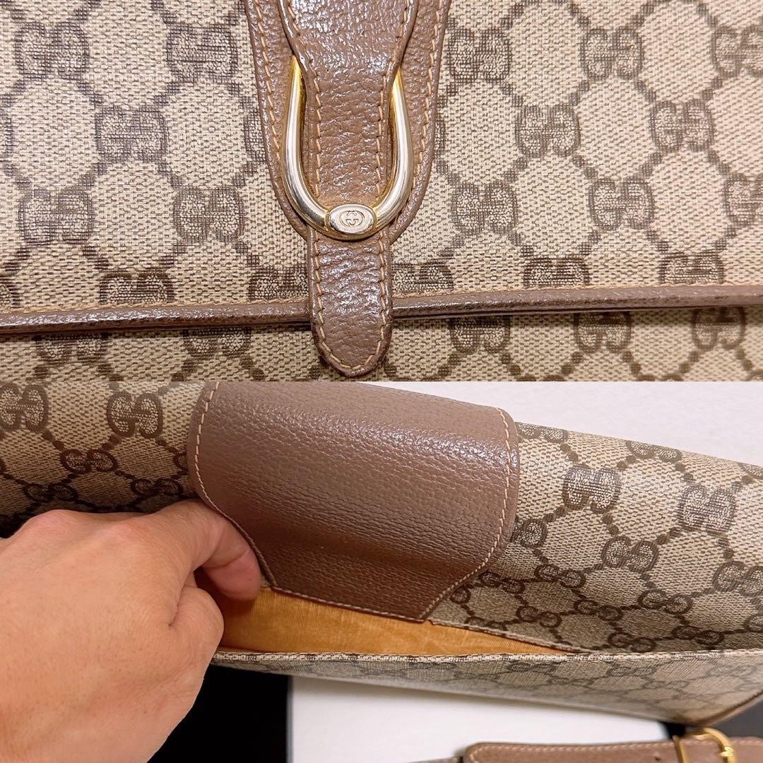 GUCCI GG Shoulder Bag PVC Leather Beige Brown Gold Hardware Logo From Japan thumbnail 15