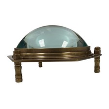 4 Antiqued Brass Hexagonal Dome Desk Magnifie...
