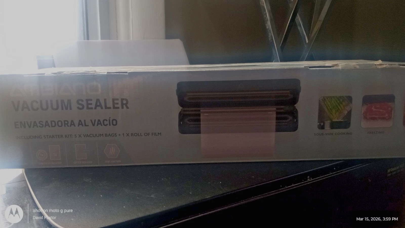 Ambiano Vacuum Food Sealer Black New Open Box, Includes 1 Box Extra Sealer Bags