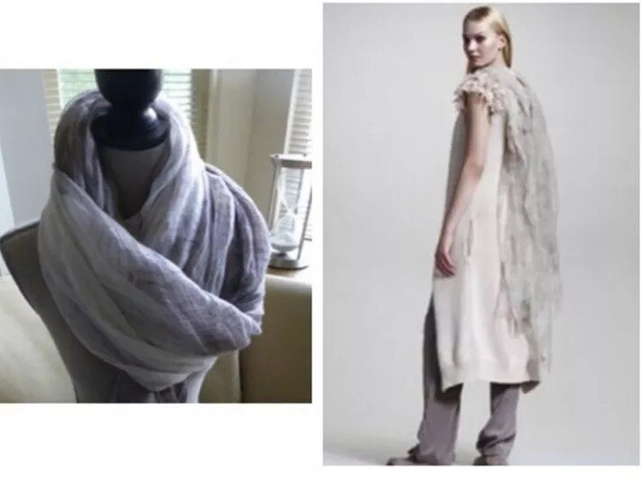 BRUNELLO CUCINELLI WASH LINEN DEGRADE SCARF/WRAP OVERSIZE