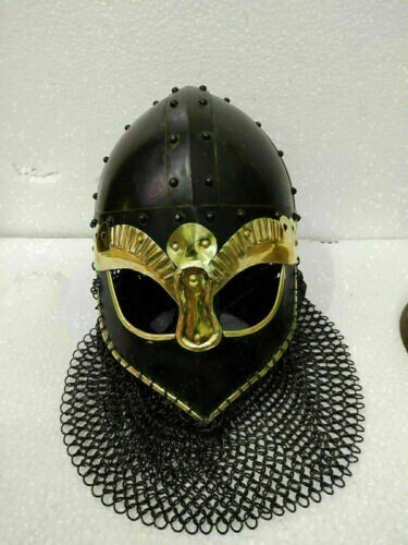 Medieval Knight Chainmail Crusader Helmet Viking Warrior Armor Christmas Gift-image