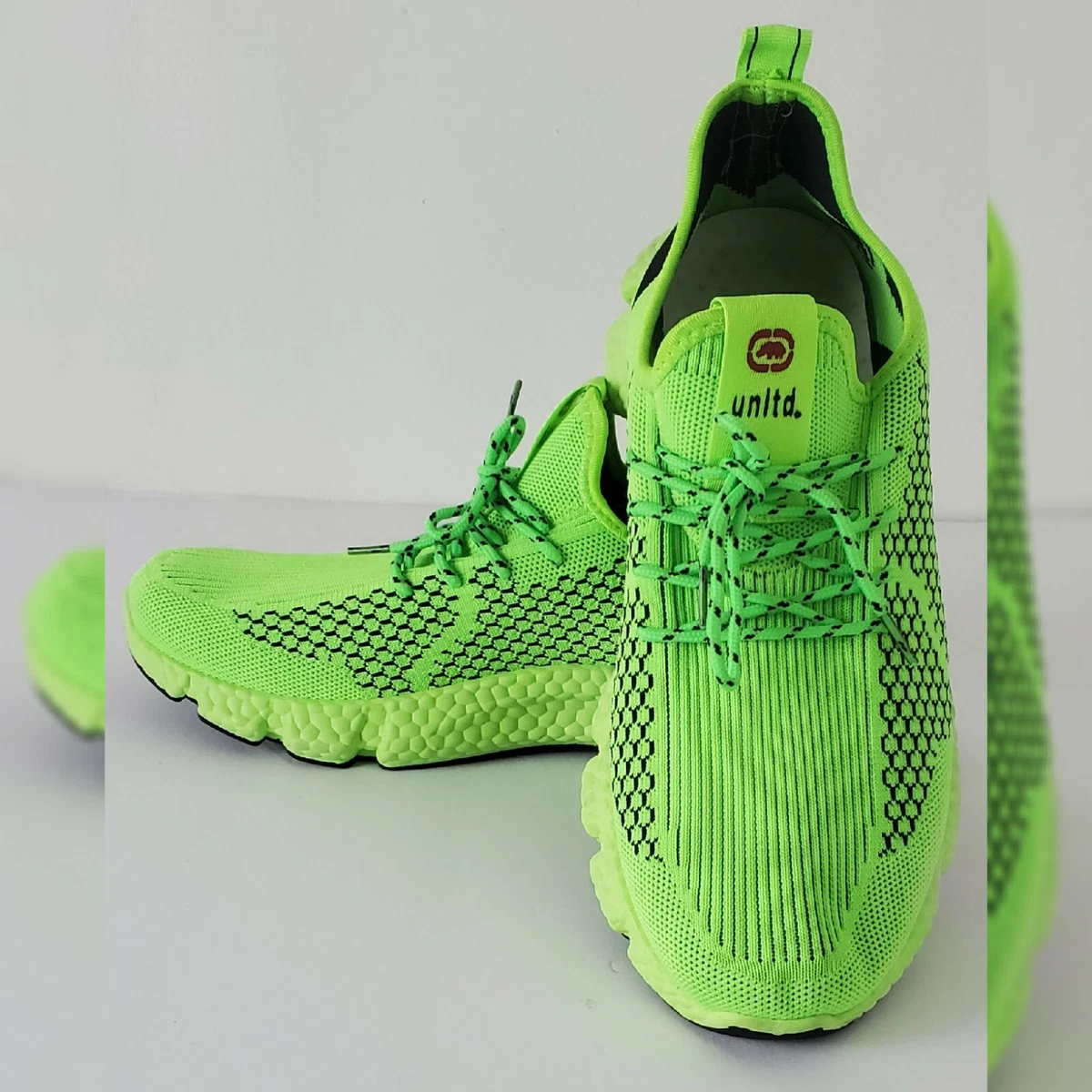 ECKO UNLTD ATHLETIC SPORT SNEAKERS MEN SIZ 10 NEON GREEN