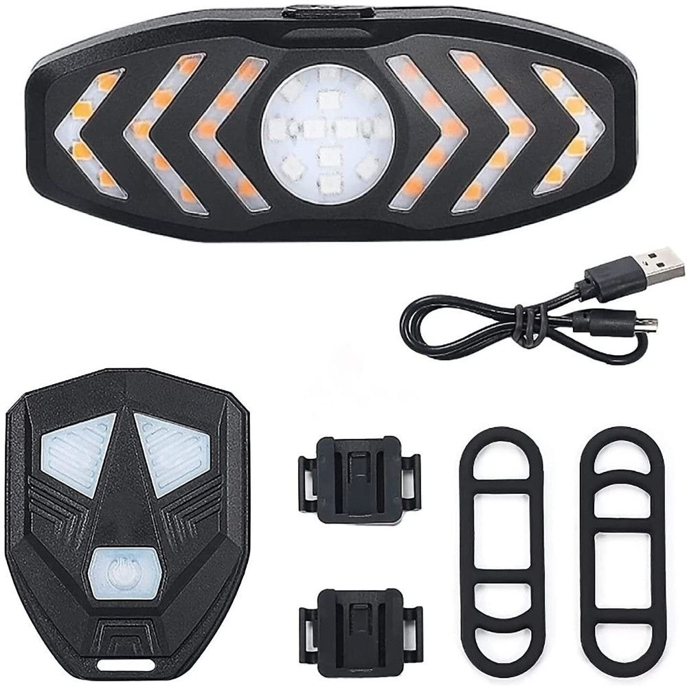 Remote USB LED Indicator Bicycle Taillight Turn Signal Light Bike Rear