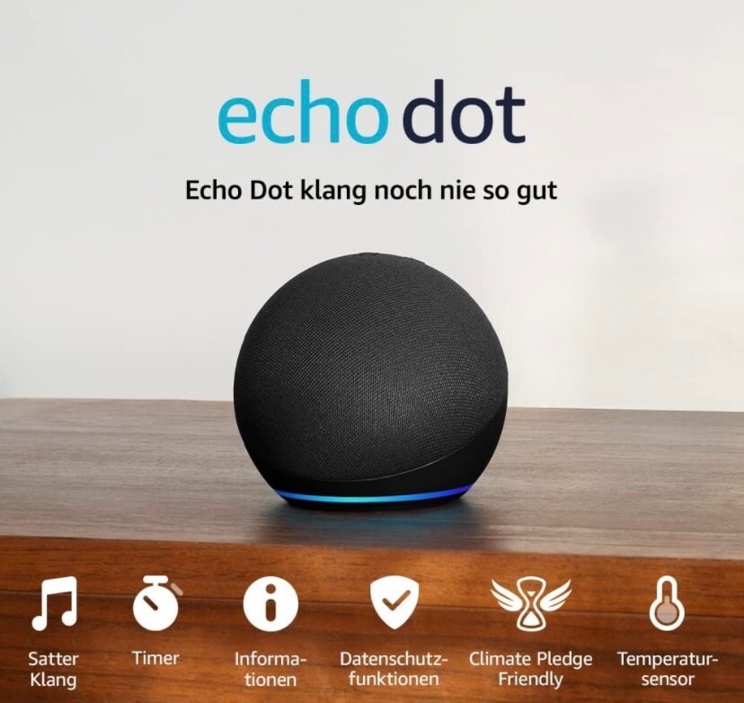 Thumbnail - Amazon Echo Dot 5. Gen Smart Lautsprecher - Tiefseeblau. Brandneu