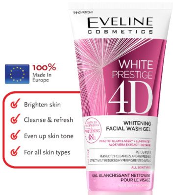 Eveline White Prestige 4D Facial Wash Gel 200ml Free Shipping World
