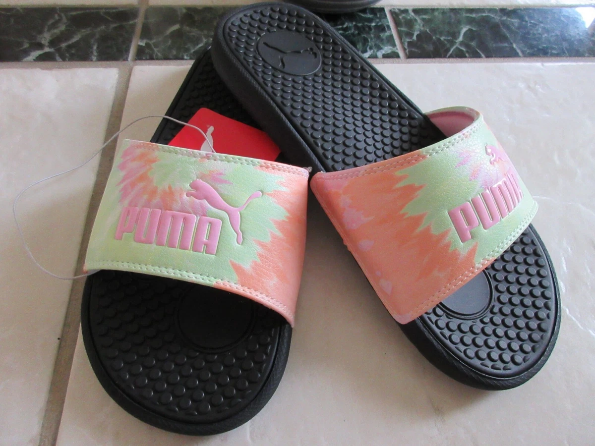 Puma Cool Cat Women s Slide Sandal Black Pale Pink Multi Puma Logo