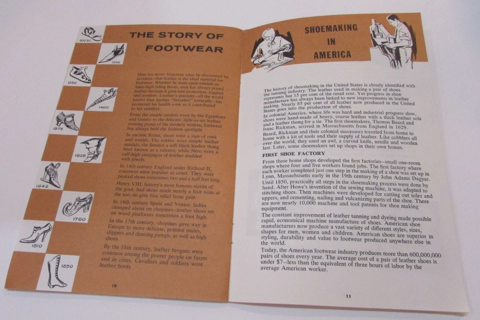Folleto vintage de Leather Industries America de los años 50 historia del cuero en nuestras vidas Foto 4 de 4
