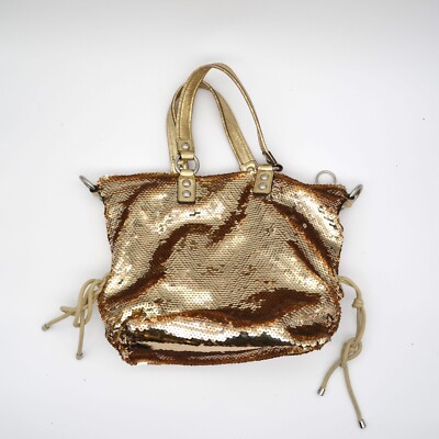 Coach Poppy Sequin Spotlight Gold 2Way Shoulder Bag Tote Bag