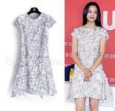 $4.7K CHANEL 15S White Ivory Multi Tweed Dress Karl Lagerfeld 38 US6