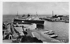 CURACAO N.W.I. "ENTRANCE TO HARBOR" RPPC POSTCARD