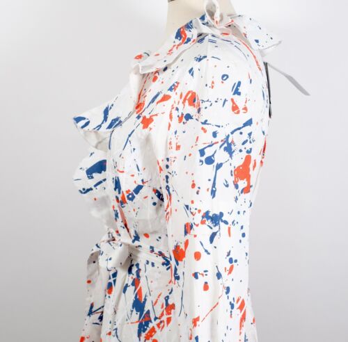 New Ralph Lauren Collection Anakin dress 10 stretch linen paint splatter $2790 - Picture 9 of 13