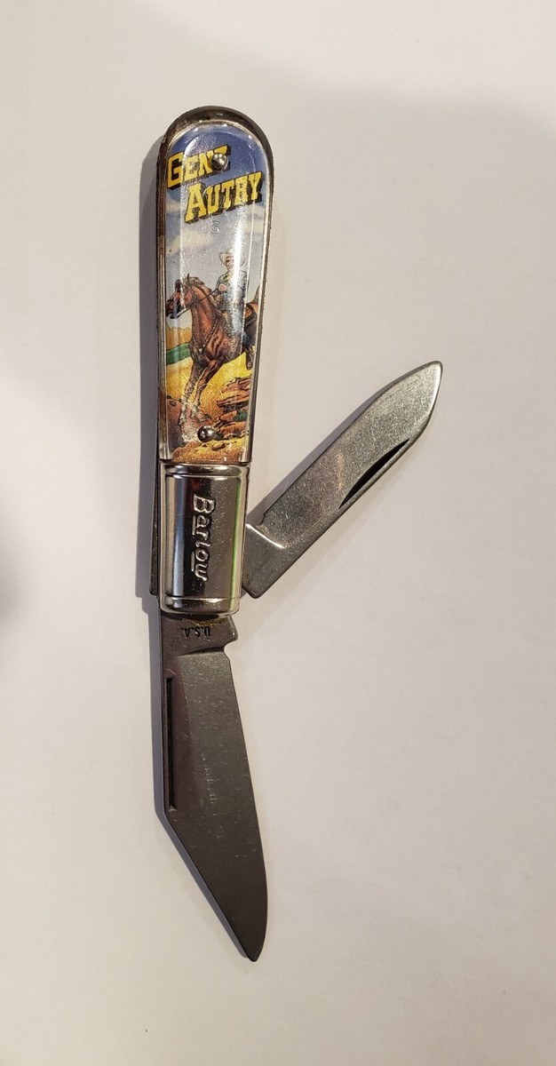 Vintage BARLOW Gene Autry Folding Pocketknife USA Western Cowboy