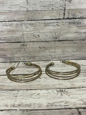 Vintage Large Hoop Dangling Earrings - 2" across