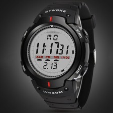 Unisex Digital Chronograph Silicone Watch Sports Military Waterproof Wristwatch