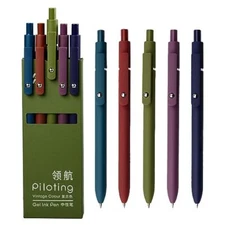 Gel Pens, 5 Pcs 0.5mm Fine Point Smooth Writing Pens Cute Pens, 5 Pcs Vintage