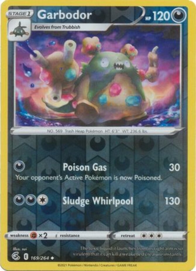 Garbodor - 169/264 - Uncommon - Reverse Holo Pokemon Lightly Played Fusion Strik