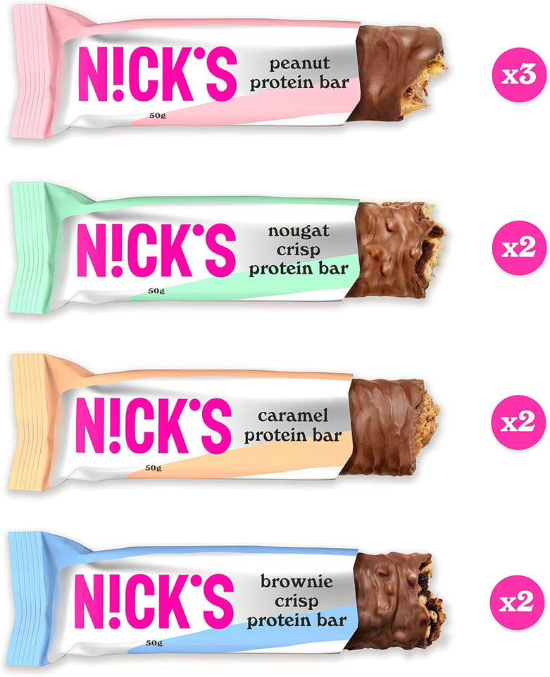 NICKS Protein Bar Mix Box, Keto Snack Bars 4g Net Carbs, 15g Protein, 5g No Free eBay