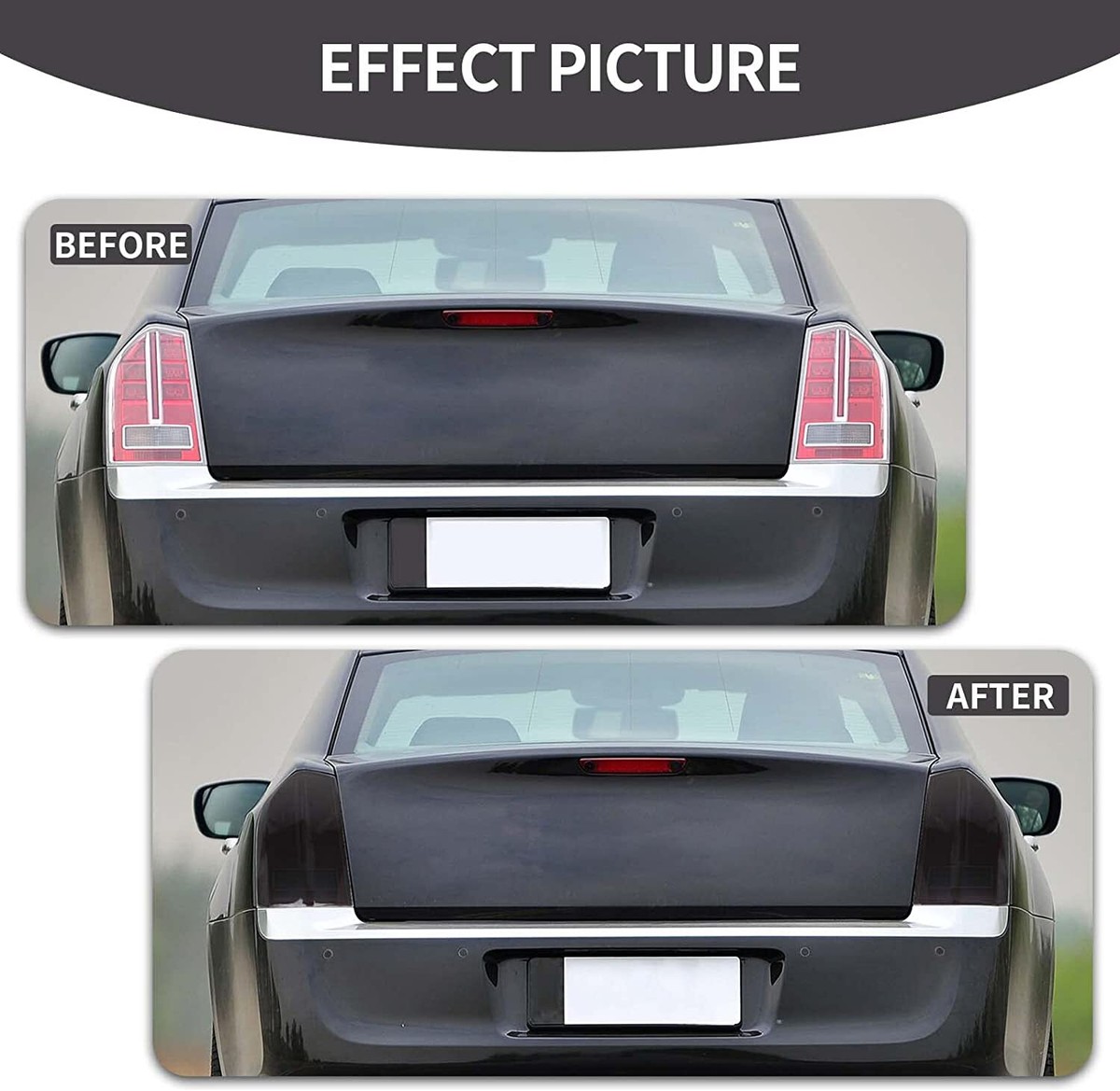 SQQP Tail Light Taillight Cover Guard Rear Light Cover Kit Fit For 2011-2014 Chrysler 300/300C(Smoked Black) : Buy Online At Best Price In KSA - Souq Is Now