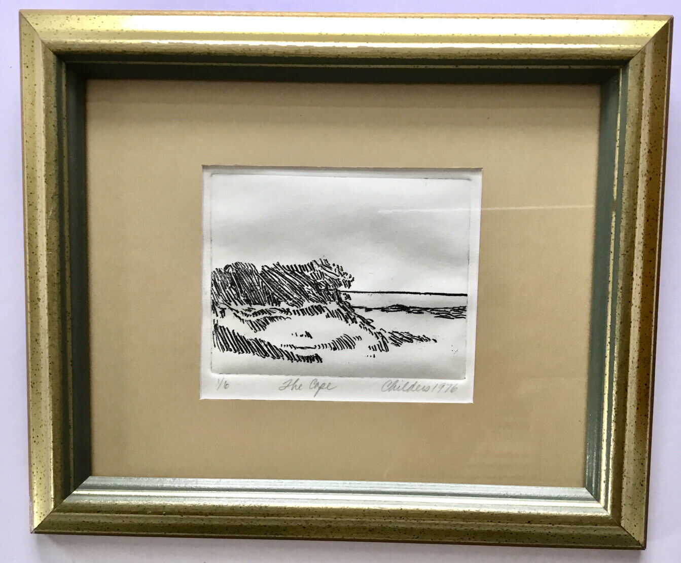 Childers 1976_Original Etching_1/6_”The Cape”_Signed LR_Framed_ExC_SHIPS FREE
