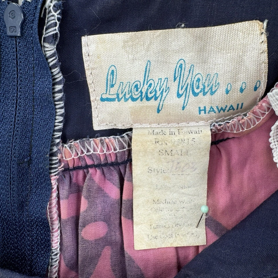 Vestido Hawaiano Lucky You Vintage Para Mujer Pequeño Midi Muumuu Floral Volantes Aloha Foto 3 de 4