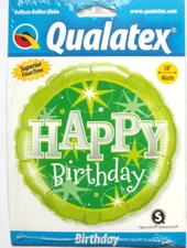 Qualatex Helium Foil Balloon 18" Happy Birthday Bright Green