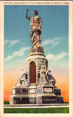 KAPPYS ANTIQUE POST CARDS NATL MONUMENT TO FOREFATHERS PLYMOUTH MA (414)