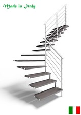 Indoor Straight Winder Staircase Unstructured Beech 11-Step Kit Metal Handrail