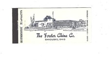 The Forster China Co.    Matchcover   Sandusky, Ohio
