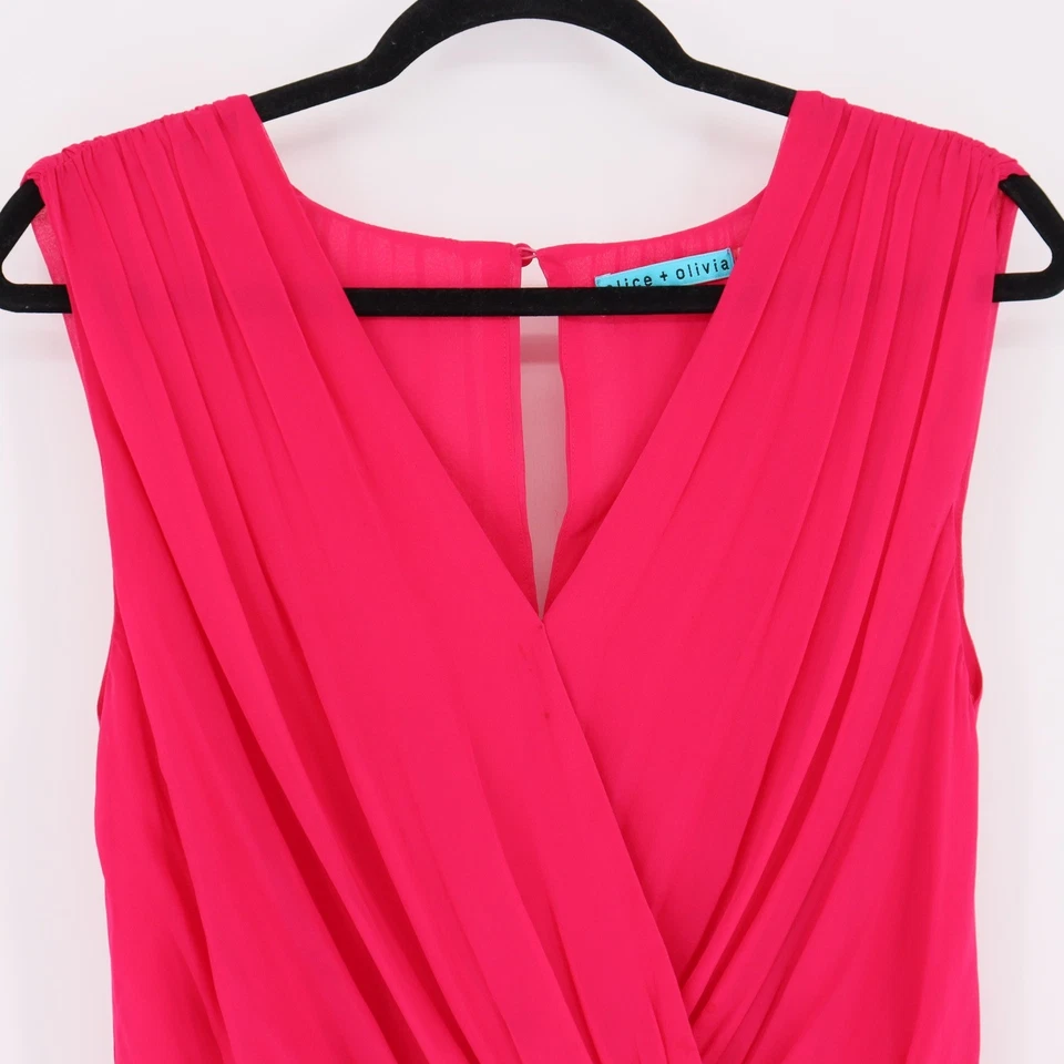 Алиса + Оливия шелк розовый без рукавов блузка женский размер маленький пеплум шифона - Изображение 2 из 4