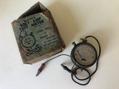 Vintage Wates Volt-Amp Test Meter - Antik 20er/30er Jahre Elektrotester - Originalverpackt