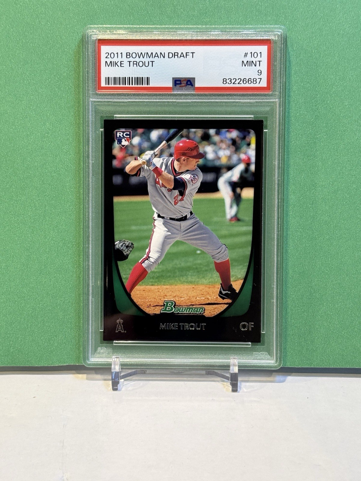 Mike Trout 2011 Bowman Draft #101 RC Rookie Card Angels MINT PSA 9