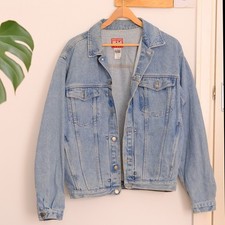 Naf Naf denim jacket vintage L 90s oversized rave bomber utility punk coat y2k
