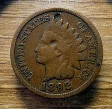 1892 Indian Head Cent - Actual Coin Shown - Free Shipping & Tracking INV#57