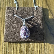 Gorgeous Fabergé-Style Egg Pendant Necklace purple 