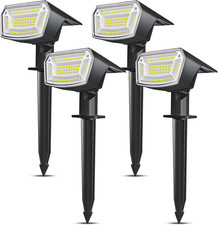 Faretti Solari Da Esterno, 4 Pezzi 59 LED Luci Solare Da Giardino, 4 Modalità Il