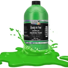 Pouring Masters Neon Green with Envy 32-Ounce (Quart) Acrylic Pouring Paint