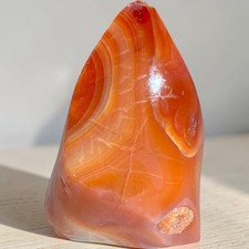 Carnelian Crystal Flame Carving Meditation Stone Energy Healing (Flaw) Decor