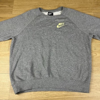 Nike Grau Logo Sweatshirt Spellout Swoosh Multi Logo Print, Top Zustand M