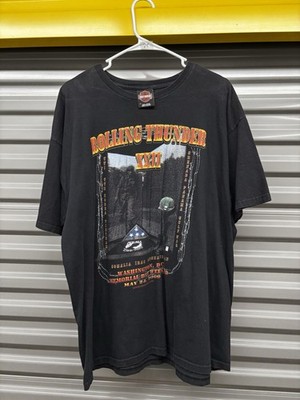 Vintage Harley Davidson Washington DC ROLLING THUNDER XXII T-Shirt XL Fading POW