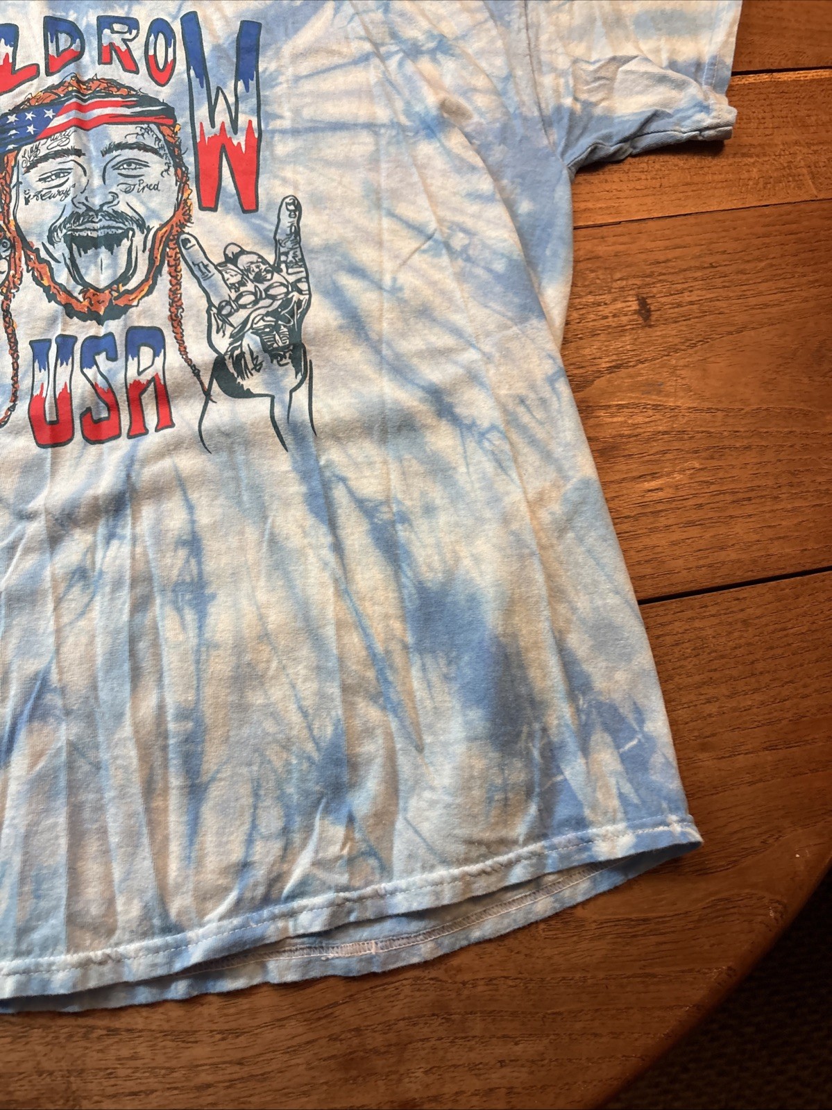 FILA T shirt Post Malone Old Row USA blu tie dyeo uomoia ta XLnica manic cortaca
