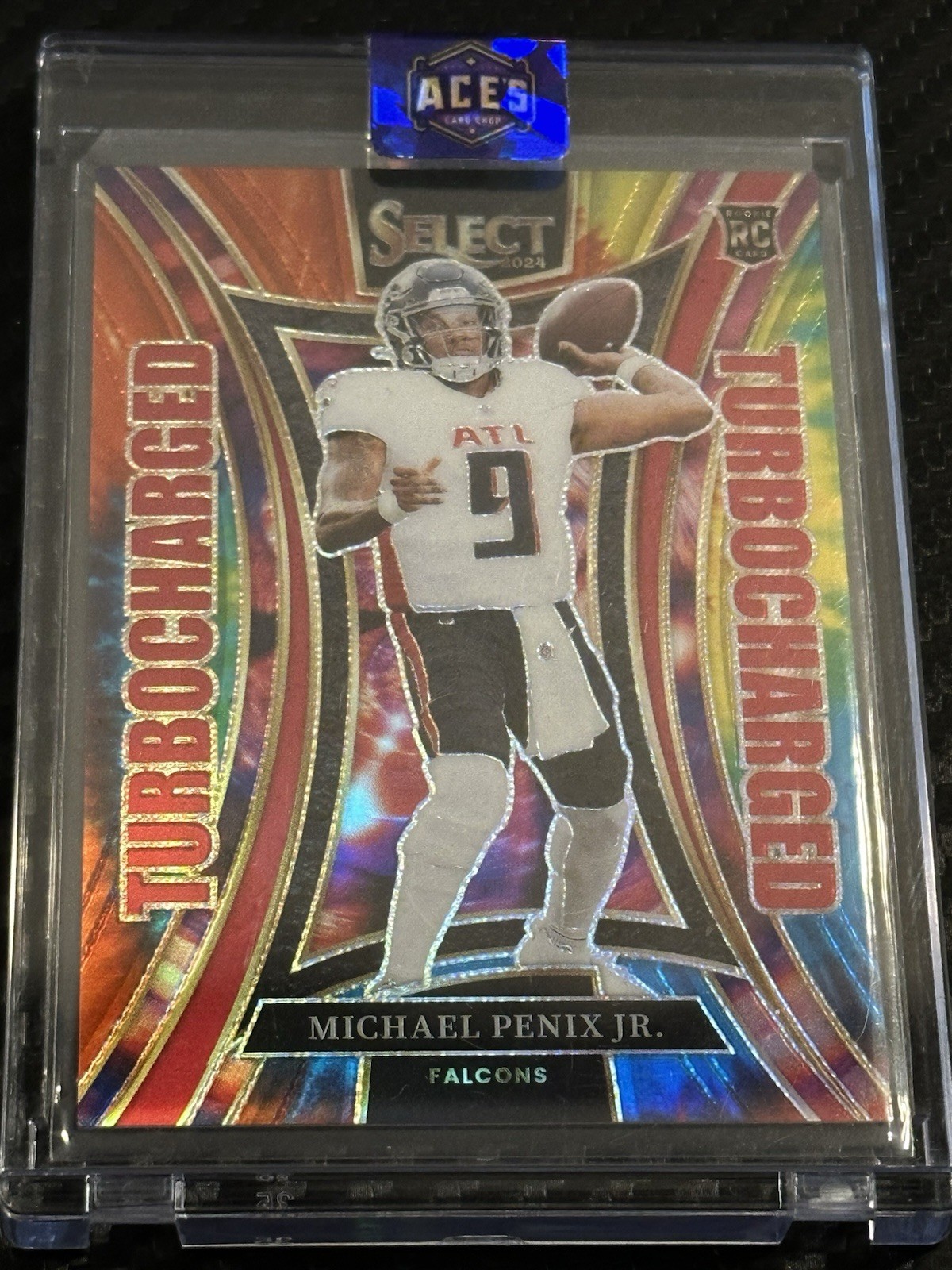 2024 Select Michael Penix Jr Turbocharged Tie Dye Prizm Case Hit Rookie /25 ATL